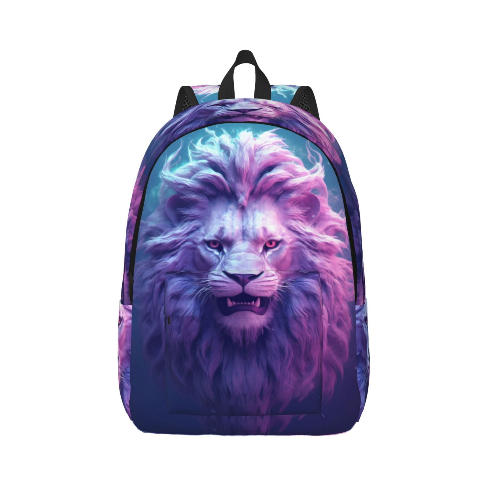Bixox Cool Lion Head Printing Canvas Backpack Lightweight Casual Travel