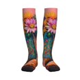 thumbnail image 1 of Bixox Cowboy Boots With Flowers Print Compression Socks,Compression Socks Women & Men Circulation for Medical,Running,Athletic, 1 of 7