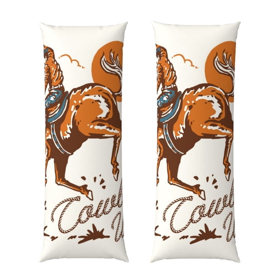 Bixox Cowboy Riding Horse Print Body Pillow Cover with Zipper Closure, Cozy Fuzzy Fleece Body Pillow Case Cover 20 x 54 Inches,Long Body Pillow Pillowcase