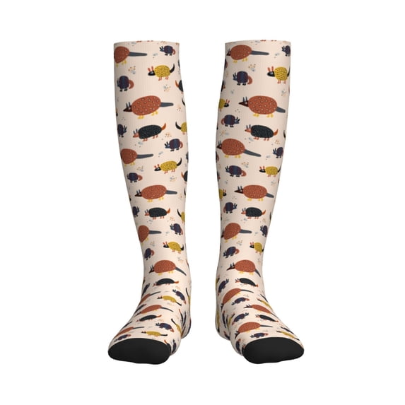 Bixox Cute Armadillo1 Print Compression Socks,Compression Socks Women & Men Circulation for Medical,Running,Athletic