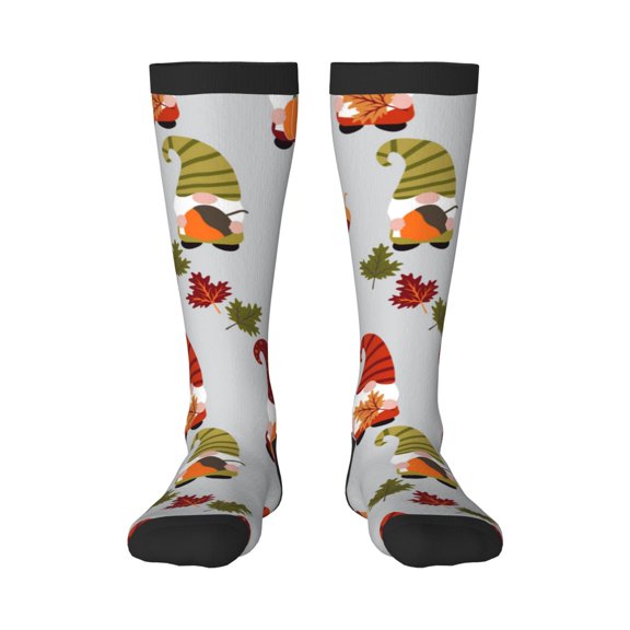 Bixox Cute Autumn Gnomes Patterned Men's and Women's Knee Socks High Socks Outdoor Sports Socks