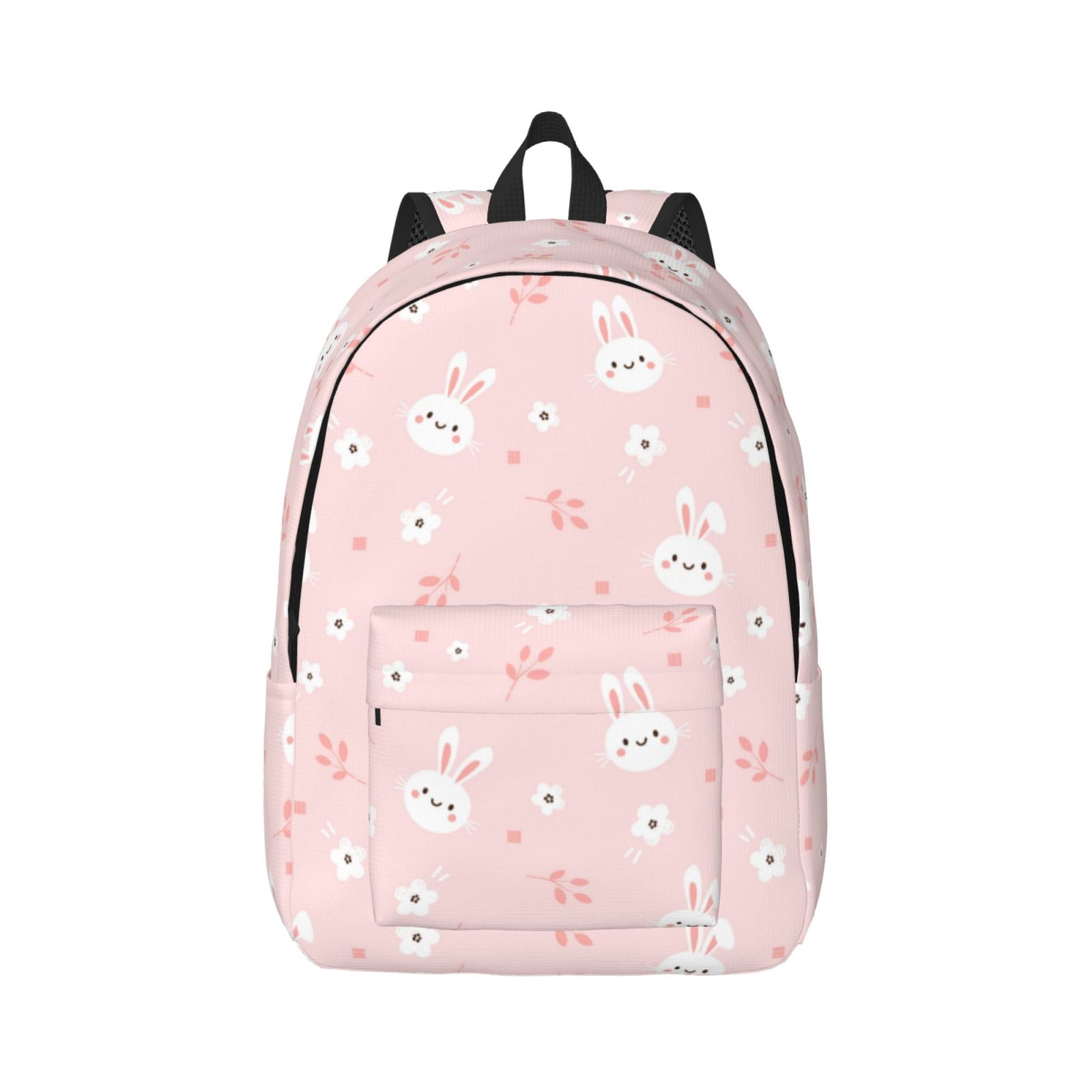Bixox Cute Bunny Printing Canvas Backpack Lightweight Casual Travel