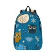 thumbnail image 1 of Bixox Cute Colorful Owls And Trees Printing Canvas Backpack Lightweight Casual Travel Backpack School Backpack Fits 15.6 Inch Notebook, 1 of 5