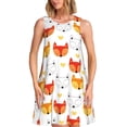thumbnail image 1 of Bixox Cute Fox with Heart Print Women's Sleeveless A-Line Dress with Pockets, Casual Knee-Length Tank Dress for Summer-Large, 1 of 7