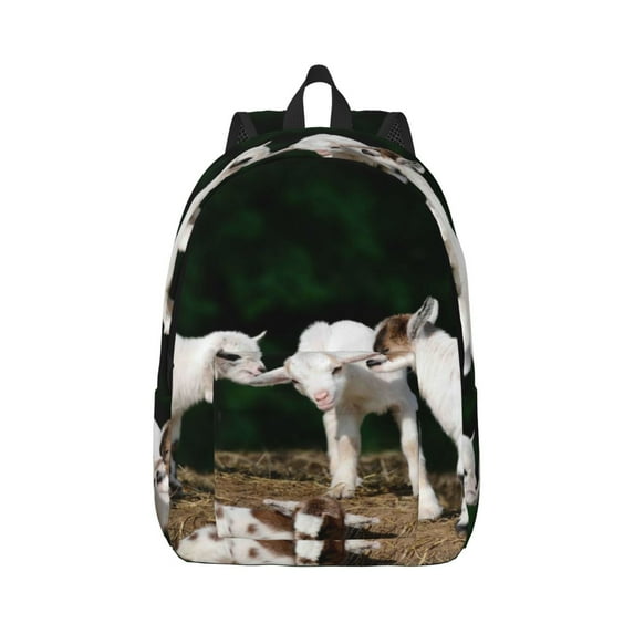 Bixox Cute Goat Baby Printing Canvas Backpack Lightweight Casual Travel Backpack School Backpack Fits 15.6 Inch Notebook