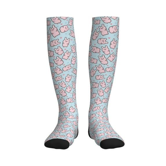 Bixox Cute Rabbit Print Compression Socks,Compression Socks Women & Men Circulation for Medical,Running,Athletic