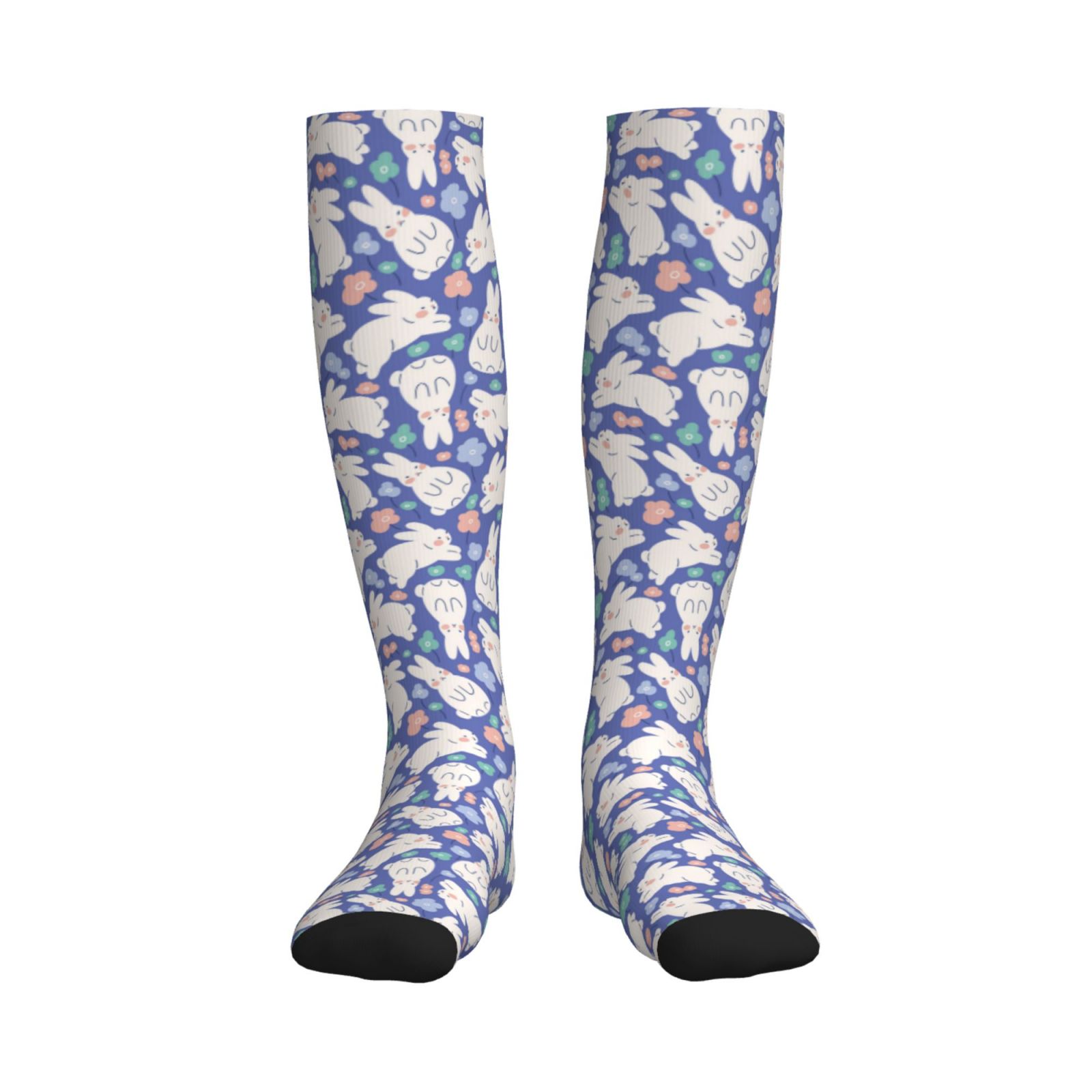 Bixox Cute White Rabbit Print Compression Socks,Compression Socks Women ...