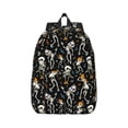 thumbnail image 1 of Bixox Dancing Skeleton Party Printing Canvas Backpack Lightweight Casual Travel Backpack School Backpack Fits 15.6 Inch Notebook, 1 of 5