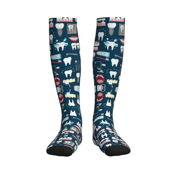 Bixox Dental Print Compression Socks,Compression Socks Women & Men Circulation for Medical,Running,Athletic