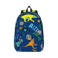 thumbnail image 1 of Bixox Dinosaur In Space Printing Canvas Backpack Lightweight Casual Travel Backpack School Backpack Fits 15.6 Inch Notebook, 1 of 1