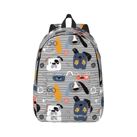 Bixox Dog Printing Canvas Backpack Lightweight Casual Travel Backpack School Backpack Fits 15.6 Inch Notebook