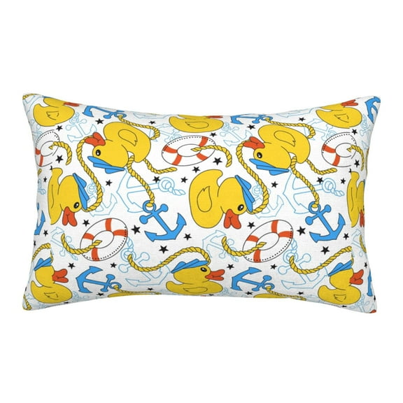Bixox Ducks and Anchors Printed Pillow Protector,Super Soft Ideal for Home,Guests,Rentals - 14"x20"