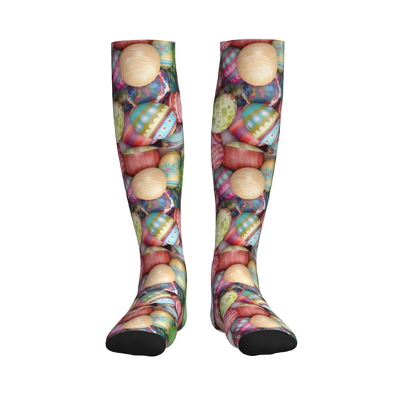 Bixox Easter Eggs Print Compression Socks,Compression Socks Women & Men Circulation for Medical,Running,Athletic