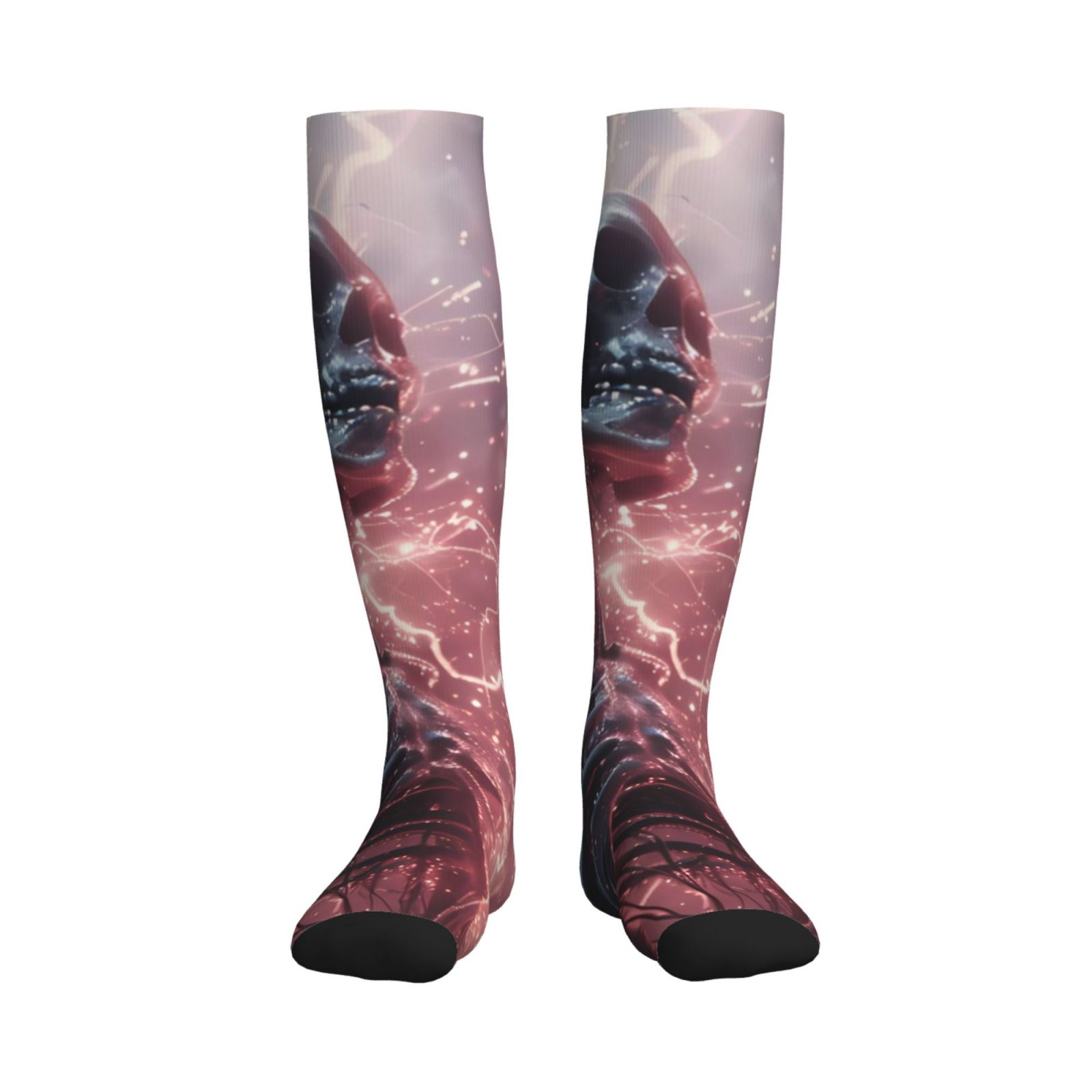Bixox Electric Skeleton Surrealism Print Compression Socks,Compression Socks Women & Men Circulation for Medical,Running,Athletic