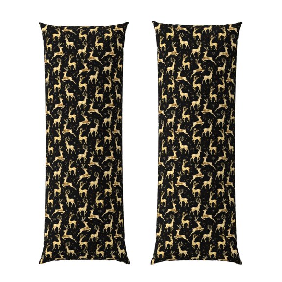 Bixox Elegant Gold Moose Print Body Pillow Cover with Zipper Closure, Cozy Fuzzy Fleece Body Pillow Case Cover 20 x 54 Inches,Long Body Pillow Pillowcase