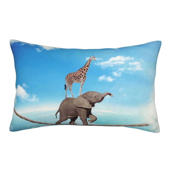 Bixox Elephant Giraffe Printed Pillow Protector,Super Soft Ideal for Home,Guests,Rentals - 16"x24"
