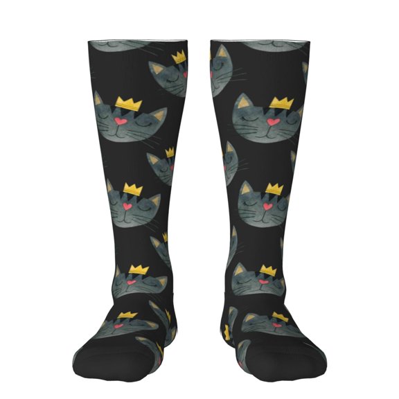 Bixox Faces Of The Cat Patterned Men's and Women's Knee Socks High Socks Outdoor Sports Socks