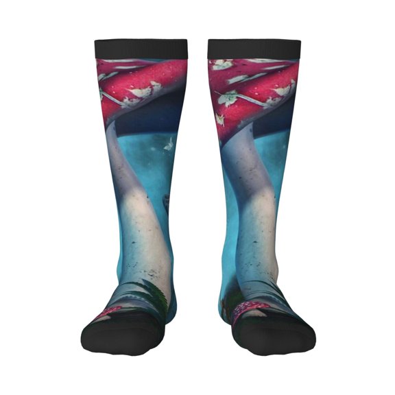 Bixox Fantasy Mushrooms Patterned Men's and Women's Knee Socks High Socks Outdoor Sports Socks