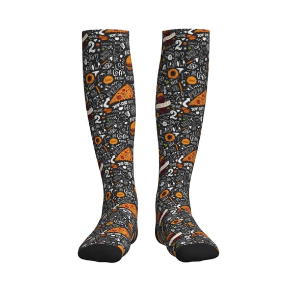 Bixox Fastfood 1 Print Compression Socks,Compression Socks Women & Men Circulation for Medical,Running,Athletic