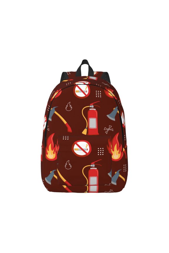 Fire Extinguisher Printing Canvas Backpack Lightweight Casual Travel Backpack School Backpack Fits 15.6 Inch Notebook