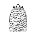 thumbnail image 1 of Bixox Fish Bones Printing Canvas Backpack Lightweight Casual Travel Backpack School Backpack Fits 15.6 Inch Notebook, 1 of 5