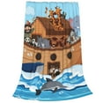 Bixox Fleece Blanket Animals on Noah's Ark Pattern Super Soft Double