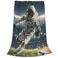thumbnail image 1 of Bixox Fleece Blanket Astronaut Soccer Field Pattern Super Soft Double-Sided Microfiber Flannel Blanket for Sofa, Bed, Couch,Suitable for All Seasons - 80"x60", 1 of 5