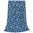 thumbnail image 1 of Bixox Fleece Blanket Blue Flowers Pattern Super Soft Double-Sided Microfiber Flannel Blanket for Sofa, Bed, Couch,Suitable for All Seasons - 60"x50", 1 of 5