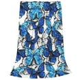 thumbnail image 1 of Bixox Fleece Blanket Blue and White Butterflies Pattern Super Soft Double-Sided Microfiber Flannel Blanket for Sofa, Bed, Couch,Suitable for All Seasons -, 1 of 5