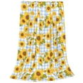 thumbnail image 1 of Bixox Fleece Blanket Blue White Plaid Sunflower Pattern Super Soft Double-Sided Microfiber Flannel Blanket for Sofa, Bed, Couch,Suitable for All Seasons - 80"x60", 1 of 5