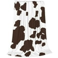thumbnail image 1 of Bixox Fleece Blanket Brown Cow Pattern Super Soft Double-Sided Microfiber Flannel Blanket for Sofa, Bed, Couch,Suitable for All Seasons - 50"x40", 1 of 5