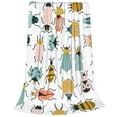 thumbnail image 1 of Bixox Fleece Blanket Colorful Insects Pattern Super Soft Double-Sided Microfiber Flannel Blanket for Sofa, Bed, Couch,Suitable for All Seasons - 50"x40", 1 of 5