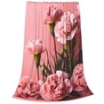 thumbnail image 1 of Bixox Fleece Blanket Delicate Pink Carnations A Pattern Super Soft Double-Sided Microfiber Flannel Blanket for Sofa, Bed, Couch,Suitable for All Seasons - 80"x60", 1 of 5