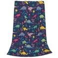 thumbnail image 1 of Bixox Fleece Blanket Dinosaur Flowers Pattern Super Soft Double-Sided Microfiber Flannel Blanket for Sofa, Bed, Couch, Suitable for All Seasons -, 1 of 5