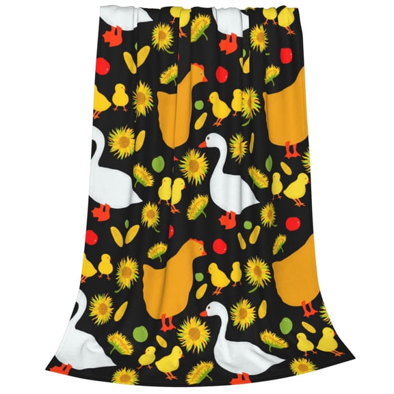 Bixox Fleece Blanket Farm Goose Pattern Super Soft Double-Sided Microfiber Flannel Blanket for Sofa, Bed, Couch,Suitable for All Seasons -