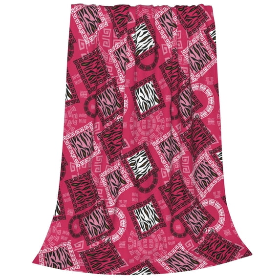 Bixox Fleece Blanket Geometry Pattern Super Soft Double-Sided Microfiber Flannel Blanket for Sofa, Bed, Couch, Suitable for All Seasons - 80"x60"