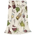 thumbnail image 1 of Bixox Fleece Blanket Grapes Bbottles Wine Pattern Super Soft Double-Sided Microfiber Flannel Blanket for Sofa, Bed, Couch, Suitable for All Seasons - 80"x60", 1 of 5