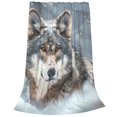 thumbnail image 1 of Bixox Fleece Blanket Majestic Snowy Wolf Pattern Super Soft Double-Sided Microfiber Flannel Blanket for Sofa, Bed, Couch,Suitable for All Seasons - 60"x50", 1 of 5