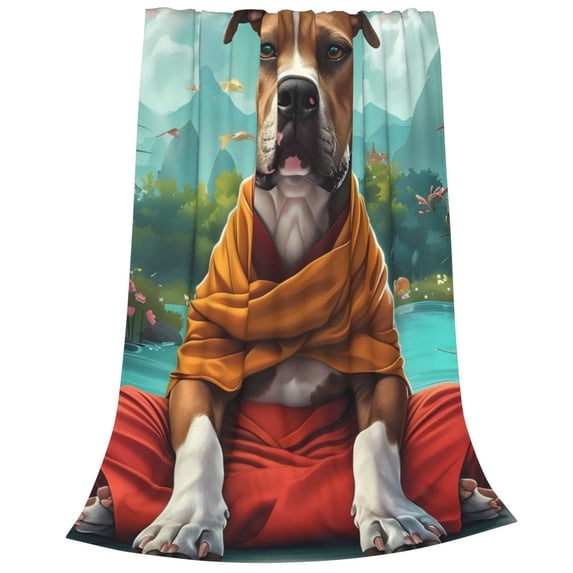 Bixox Fleece Blanket Meditating French Bulldog Pattern Super Soft ...