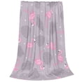 thumbnail image 1 of Bixox Fleece Blanket Pink Flamingo Pattern Super Soft Double-Sided Microfiber Flannel Blanket for Sofa, Bed, Couch,Suitable for All Seasons - 50"x40", 1 of 5