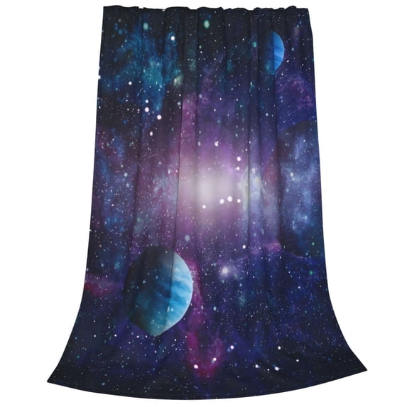 Bixox Fleece Blanket Planets Stars And Galaxies1 Pattern Super Soft Double-Sided Microfiber Flannel Blanket for Sofa, Bed, Couch,Suitable for All Seasons - 50"x40"