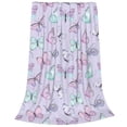 thumbnail image 1 of Bixox Fleece Blanket Purple Butterfly Pattern Super Soft Double-Sided Microfiber Flannel Blanket for Sofa, Bed, Couch,Suitable for All Seasons -, 1 of 5