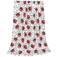 thumbnail image 1 of Bixox Fleece Blanket Red Ladybugs On Black Dotted Pattern Super Soft Double-Sided Microfiber Flannel Blanket for Sofa, Bed, Couch,Suitable for All Seasons -, 1 of 5