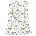 thumbnail image 1 of Bixox Fleece Blanket Sea Creatures Pattern Super Soft Double-Sided Microfiber Flannel Blanket for Sofa, Bed, Couch,Suitable for All Seasons - 80"x60", 1 of 5