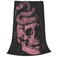 thumbnail image 1 of Bixox Fleece Blanket Skull and Snake Art Pattern Super Soft Double-Sided Microfiber Flannel Blanket for Sofa, Bed, Couch,Suitable for All Seasons -, 1 of 5