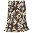 thumbnail image 1 of Bixox Fleece Blanket Vector Butterflies Pattern Super Soft Double-Sided Microfiber Flannel Blanket for Sofa, Bed, Couch, Suitable for All Seasons - 80"x60", 1 of 5