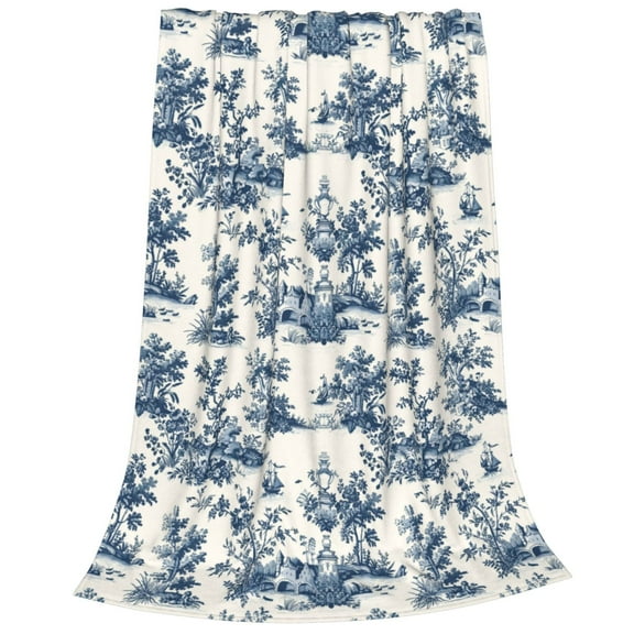 Bixox Fleece Blanket Vintage Floral 1 Pattern Super Soft Double-Sided Microfiber Flannel Blanket for Sofa, Bed, Couch,Suitable for All Seasons -