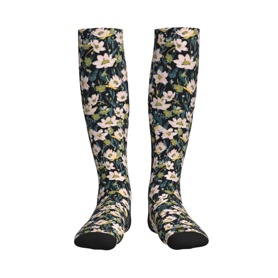 Bixox Flowers Print Compression Socks,Compression Socks Women & Men Circulation for Medical,Running,Athletic