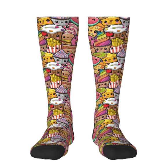 Bixox Fruit-Flavored Ice-Cream Patterned Men's and Women's Knee Socks High Socks Outdoor Sports Socks