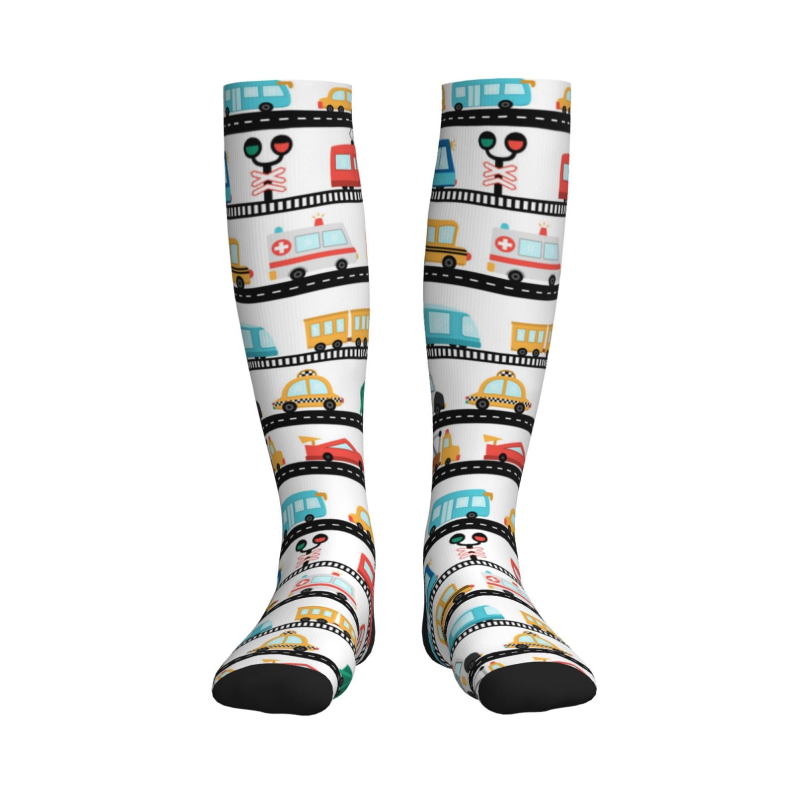 Bixox Funny Transport Print Compression Socks,Compression Socks Women ...